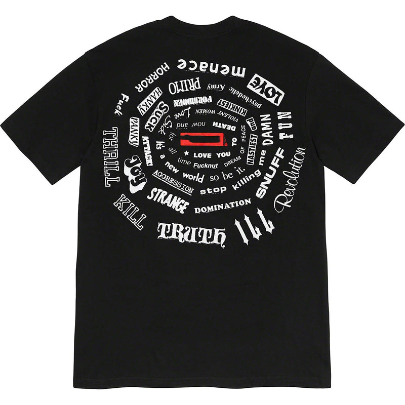 Mens T-shirts 21SS Spiral Tee Swirl Spiral Red Label Gossip box logo Short Sleeve Crew Neck T-shirt