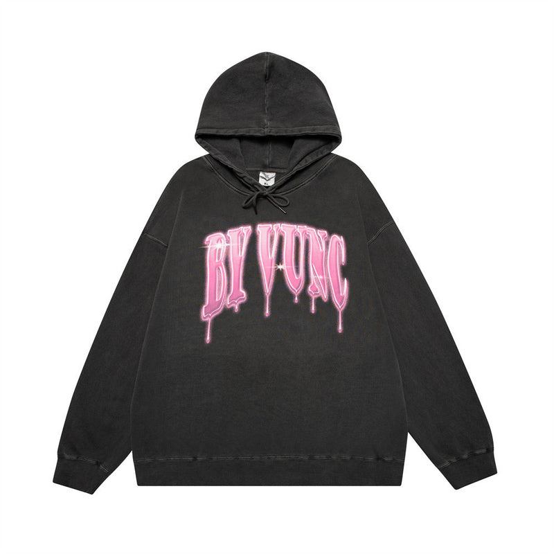 Men Hoodie Printed Washed Hooded Sweater Men's Loose Pullover Leisure Spring and Autumn