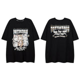 Men T Shirt Hip Hop Necklace Dark Short-Sleeved T-shirt Men and Women Loose Couple