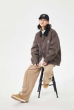 Unisex Jacket Autumn Contrast Color Canvas Coat Women's Clothing