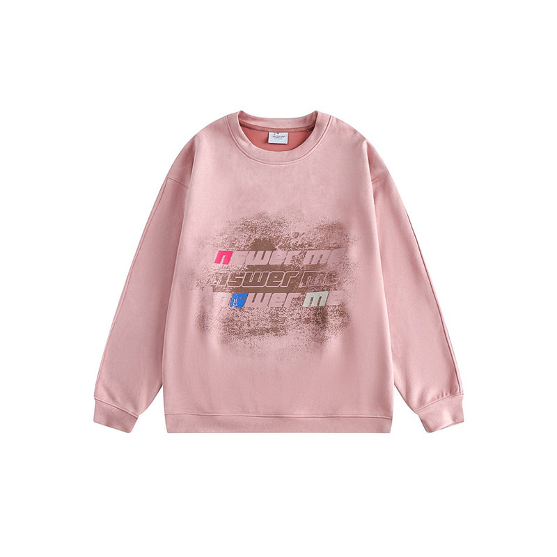 Unisex Hoodie Vintage University Style Printed Crew Neck Pullover Sweatshirt