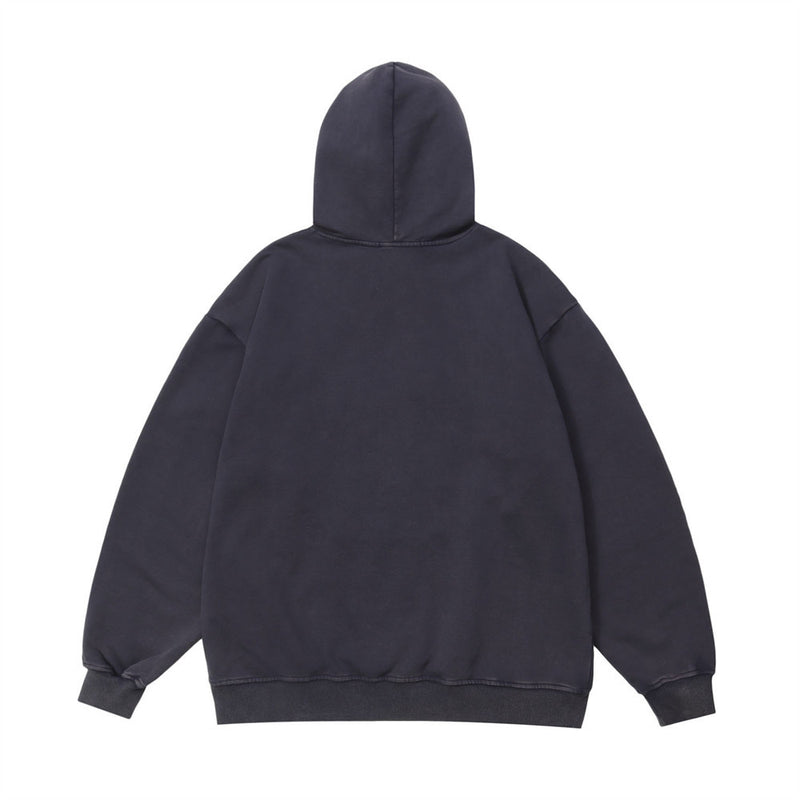 Men Hoodie Letter Printed Hoodie Men's Casual Long Sleeve Loose Wash Pullover Hoodie