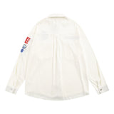 Men Long Sleeve T Shirt Men's Ins Loose Casual Embroidered Lapel Shirt Coat