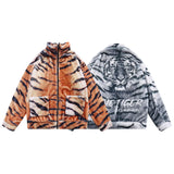 Men Cotton Mixed Jacket Coat Printed Plush Cotton Coat Jacket Loose Cotton Coat Winter Warm