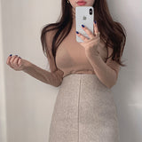 Women Long Sleeve Shirt High Collar Bottoming Shirt Stretch Top for Women
