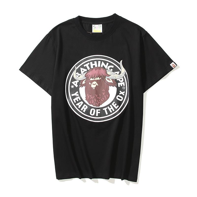 Bathing Ape T Shirt T-shirt Short Sleeve Black Fashion Loose