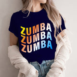 2024Zumba Letter Printed T Shirt Streetwear Funny Tshirt