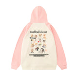 Men Hoodie Animal Cat Printing Sweater Coat Loose Casual Zipper Cardigan Hooded