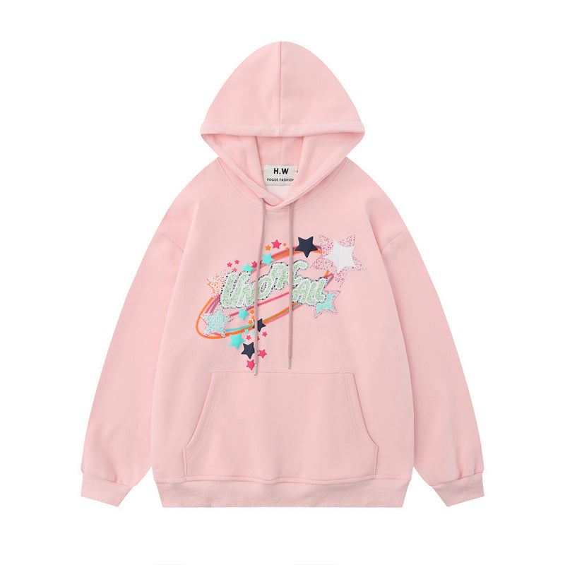 Men Hoodie Printed Foam Hooded Sweater Men's Autumn and Winter Loose Casual