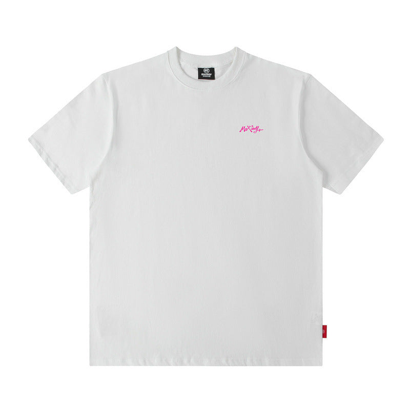 Men T Shirt Couple Wear Reflective Letter Personality Printed Short Sleeve T-shirt