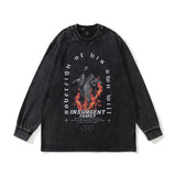 Men Long Sleeve Shirt Printed Dark Men's and Women's round Neck Long Sleeve T-shirt Loose T-shirt