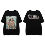 Men T Shirt Letter Print Short-Sleeve T-shirt Men and Women Loose Lovers Wild