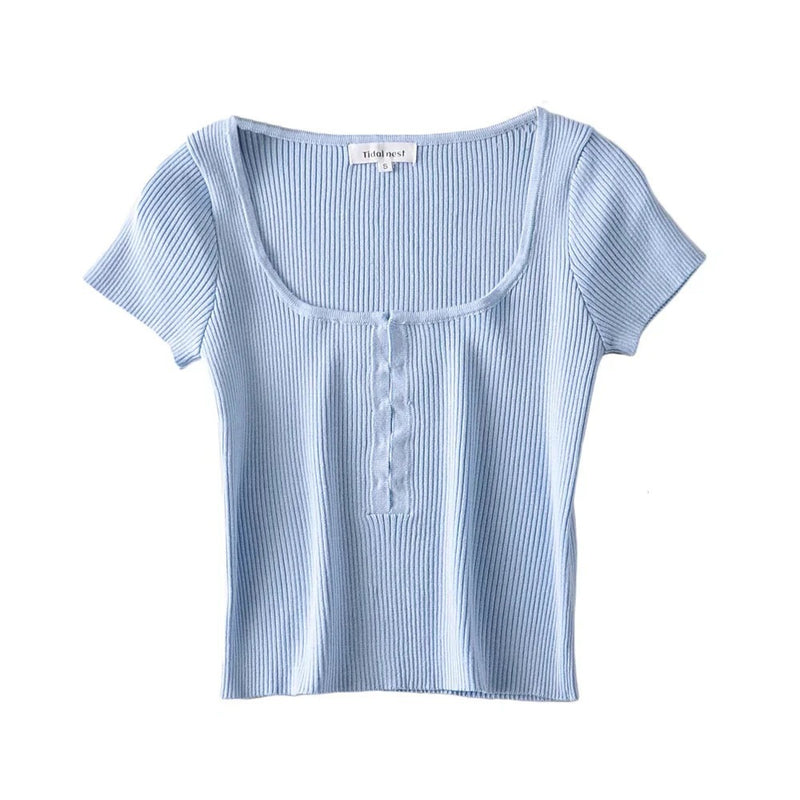 Women T-Shirt Short Knitwear Short Sleeve Women's Summer T-shirt