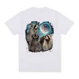 3 Racoon Moon Howling Raccoon Head T Shirt Funny Graphic