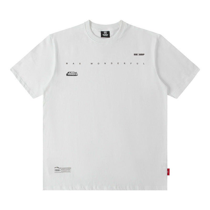 Men T Shirt Fashion Brand Letter Print Short-Sleeve T-shirt Men and Women Loose
