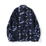 Bathing Ape Jacket Spring Fashion Brand Embroidered Chinese Style Retro Camouflage Stand Collar Tangzhuang Shirt