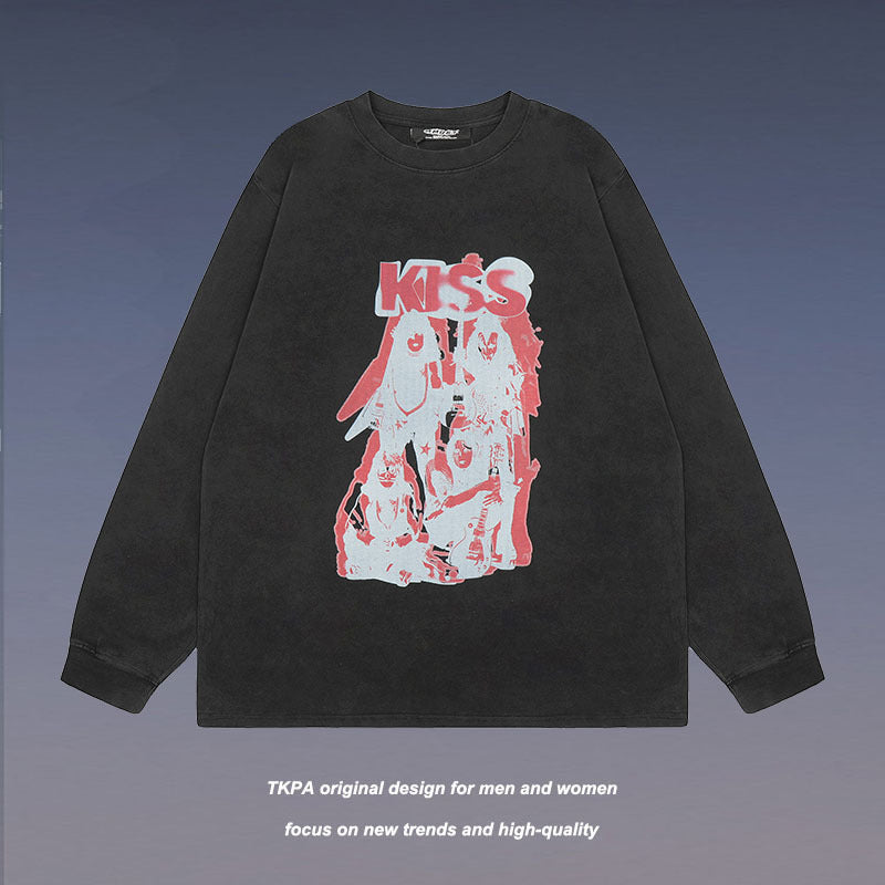 Men's Long Sleeve Shirt Long Sleeve T-shirt Men's and Women's 2023 Autumn Loose All-Matching