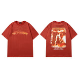 Men T Shirt West Coast Coconut Tree round Neck Short Sleeve T-shirt Men and Women Loose