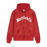 Men Fleece Lined Hoodie XINGX Letter Print Sweatshirt Men's Autumn and Winter Loose Zip Coat