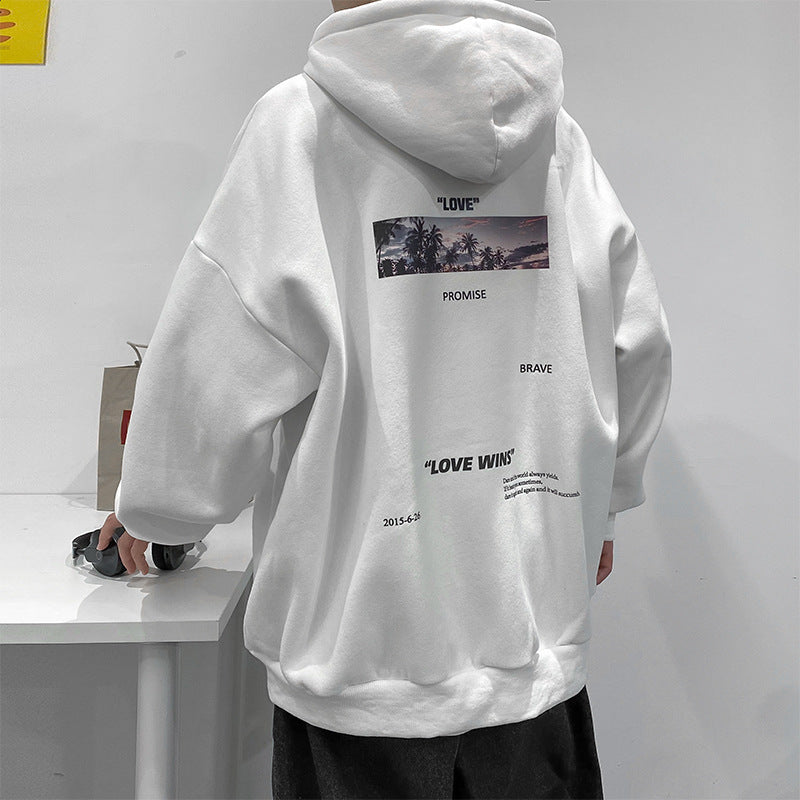 Men Hoodie Sweater Men's Fashion Brand Ins Winter High Street Hooded Jacket