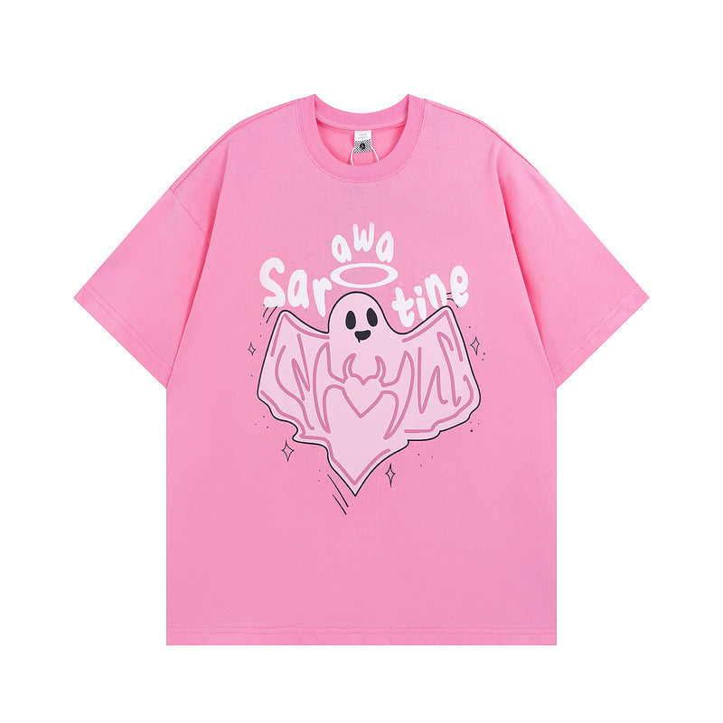 Men T Shirt Sweet Cool Foam Printed Couple Short Sleeve T-shirt Men's Casual