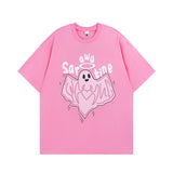 Men's T Shirt Letter Print Couple's Short-Sleeved T-shirt Men's and Women's Casual All-Matching