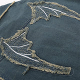 Men Long Sleeve T Shirt Paste Cloth Embroidery Denim Shirt Jacket Men's Spring and Autumn Long Sleeve Shirt