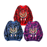 Bathing Ape Sweatshirts Spring and Autumn Shark Head Camouflage Pullover Sweater Thin Men and Women
