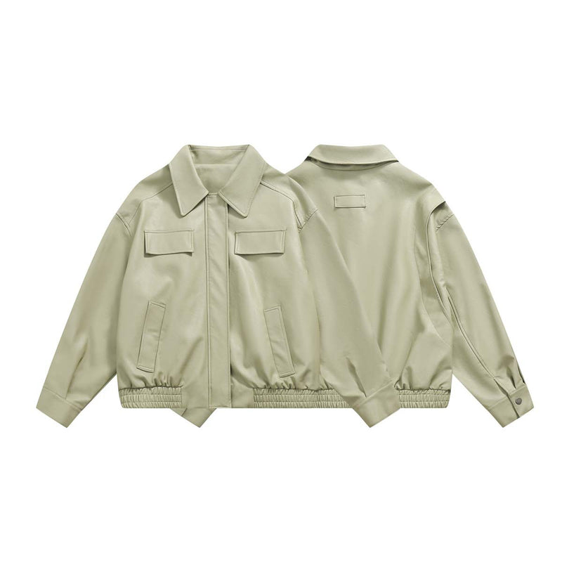 Unisex Jacket Autumn Hot Girl Cropped Leather Coat