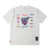 Men T Shirt Short Sleeve Summer Loose I Retro High Street Men and Women Couple