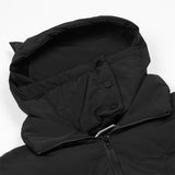 Men Cotton Padded Jacket Coat Men's Loose Drawstring Warm-Keeping Cotton Clothing Outer Wear