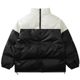 Men Cotton Mixed Jacket Coat Pattern Cotton Coat Jacket Men's Winter Loose Stitching Thickening