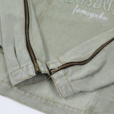 Men Denim Jacket Washed and Worn Hooded Denim Jacket Men's Loose Spring and Autumn Denim Sweatshirt
