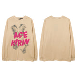Men Long Sleeve Shirt Letter Embroidered Long Sleeve Bottoming T-shirt Men's and Women's Tops