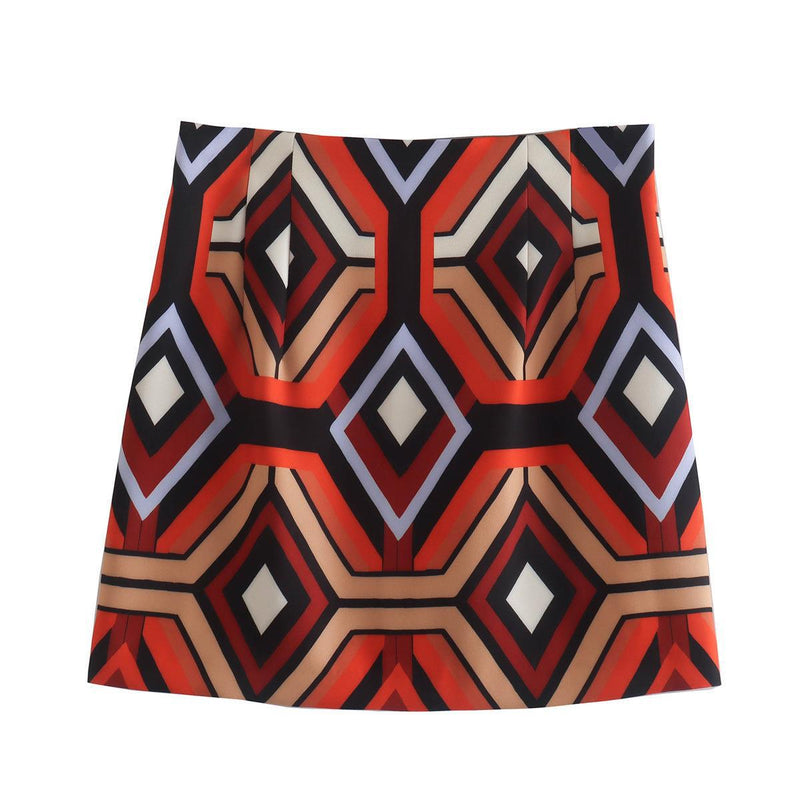 Women Skirt Summer Printed Skirt Hip Skirt