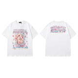 Men T Shirt Sweet Cool Bunny Printed Short Sleeve T-shirt Men and Women Couple Retro