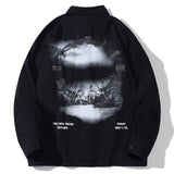 Men Long Sleeved T Shirt Letter Printed Long Sleeve Shirt Men's Spring and Autumn Leisure Loose Outer Shirt