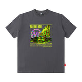 Men T Shirt Rose Print Short Sleeve Loose Fashion Brand Hip Hop Men