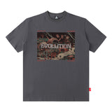 Men's T Shirt Printed Short-Sleeved T-shirt Men's and Women's Retro Distressed