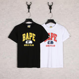 Bathing Ape T Shirt Black White Summer Cartoon Letter Print Casual Short Sleeve T-shirt