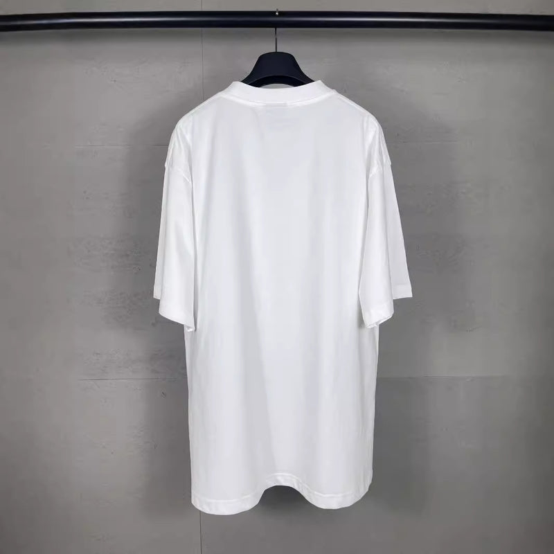 Men T-shirts Paris Wheel of Emotion Printed Short Sleeve T-Shirt Loose os