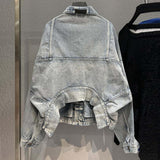 Graffiti Bomber Jacket Graffiti Cola Embroidery Denim