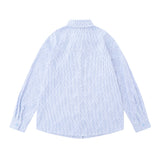 Men Long Sleeved T Shirt Pinstripe Long Sleeve Shirt Men Spring and Autumn Patchwork Shirt Loose Casual