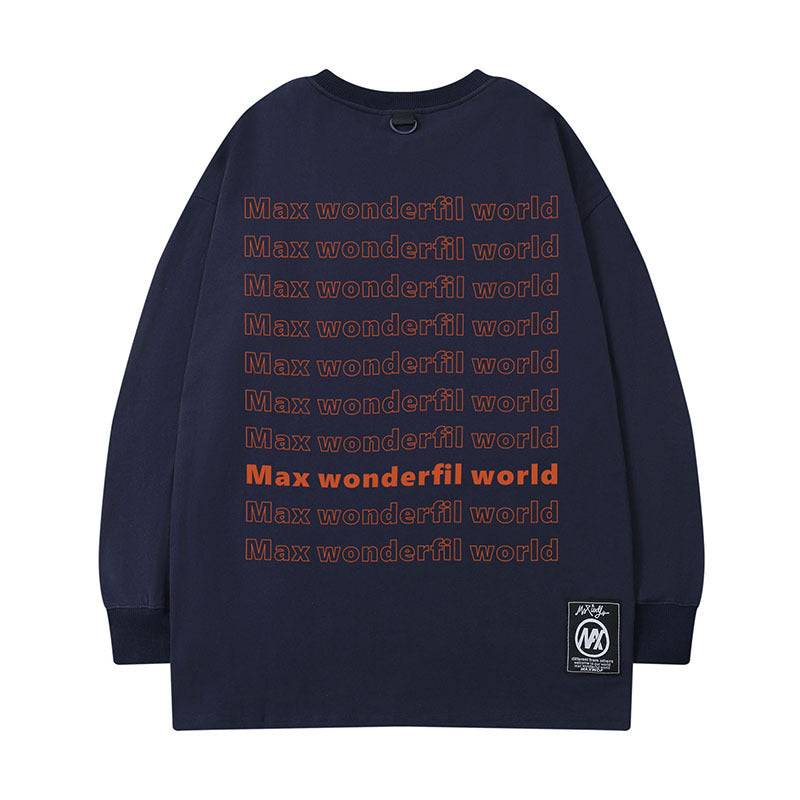 Men Long Sleeve Shirt Autumn and Winter Long Sleeve T-shirt Men and Women Ins Hip Hop Style Loose