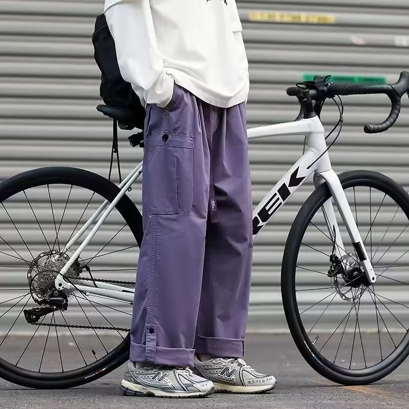 Men Sweatpants Overalls Men's Summer Retro Casual Loose Straight
