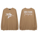 Men Long Sleeve Shirt Letter Embroidered Vintage Distressed Long Sleeve T-shirt Men and Women Loose Couple