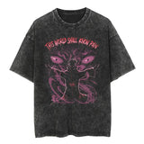 Graphic Vintage Acid Wash Cotton Tee for Men Women