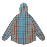 Men Long Sleeved T Shirt Hooded Plaid Shirt Men Spring Autumn Outdoor Sports and Casual Loose Long Sleeve