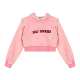 Women Hoodie Cropped Hoodie Girls Spring and Autumn Print Leisure