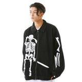 Men Denim Jacket Embroidered Denim Jacket Men's Loose Jacket Coat